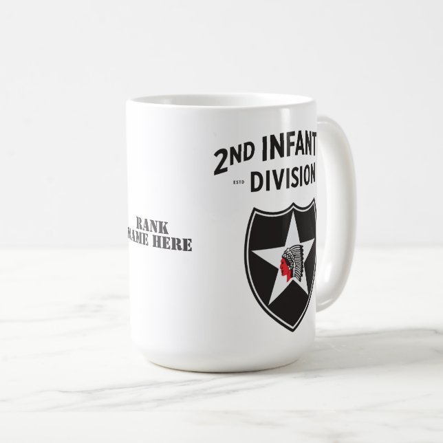 Mug 2e division d'infanterie - Correctif personnalisé (Devant droit)