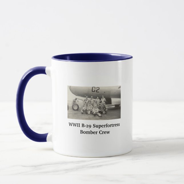 Mug 2ÈME GUERRE MONDIALE B-29 Bomber Crew Photo Coffee (Gauche)