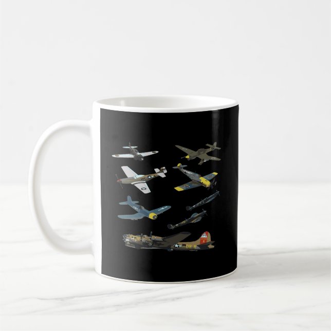 Mug 2ème guerre mondiale Planes Warbirds P51 Mustang S (Gauche)
