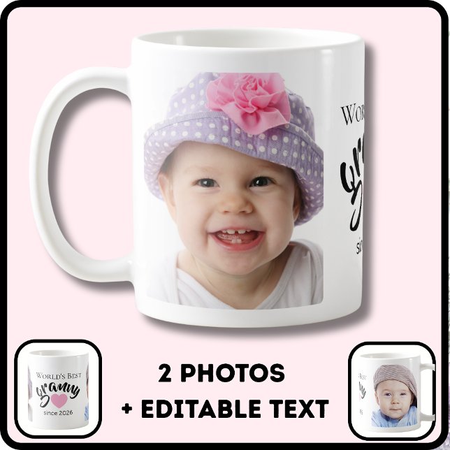 Mug 2Meilleure Mémé du Monde depuis l'An 2 Photo Migno (Créateur téléchargé)