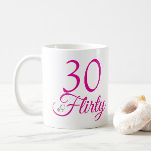 Mug 30 & Flirty rose et gris Anniversaire