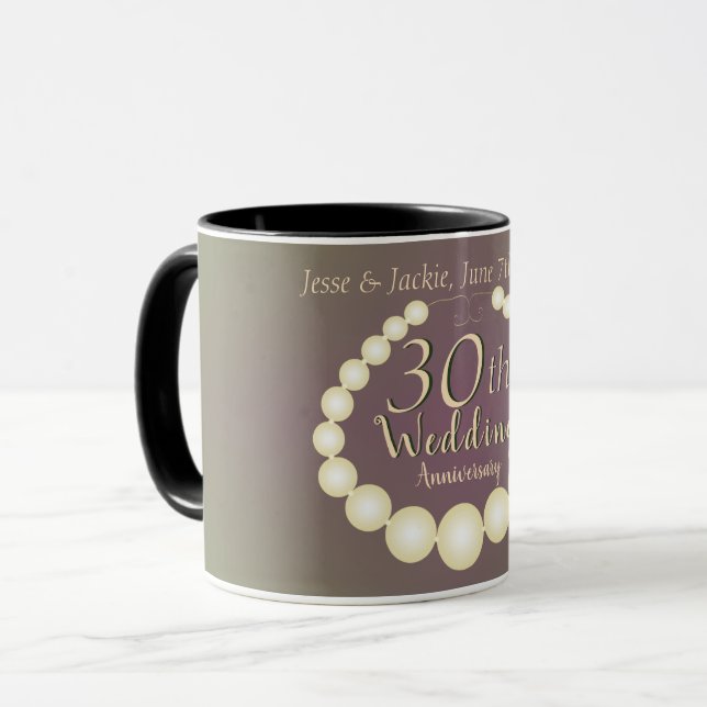 Mug 30e/12e anniversaire de perles (Devant gauche)
