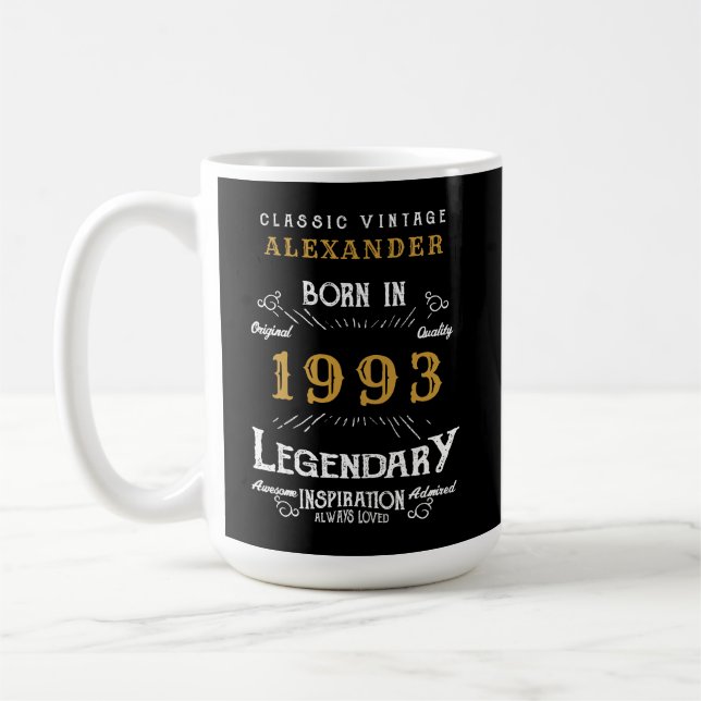 Mug 30e anniversaire 1993 Ajouter votre nom Légendaire (Gauche)