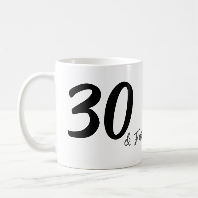 Mug 30e anniversaire ajouter nom date année noir (Gauche)