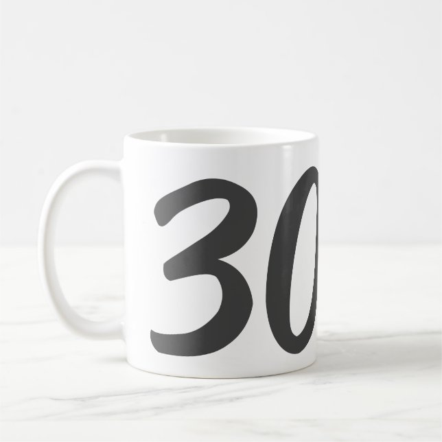 Mug 30e anniversaire ajouter nom date année noir modèl (Gauche)