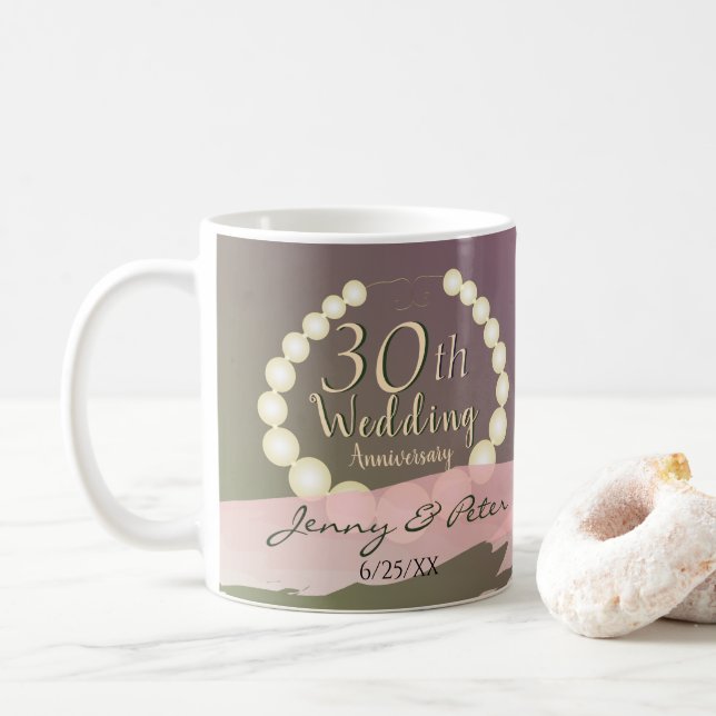 Mug 30e anniversaire du Mariage Pearl (Avec donut)