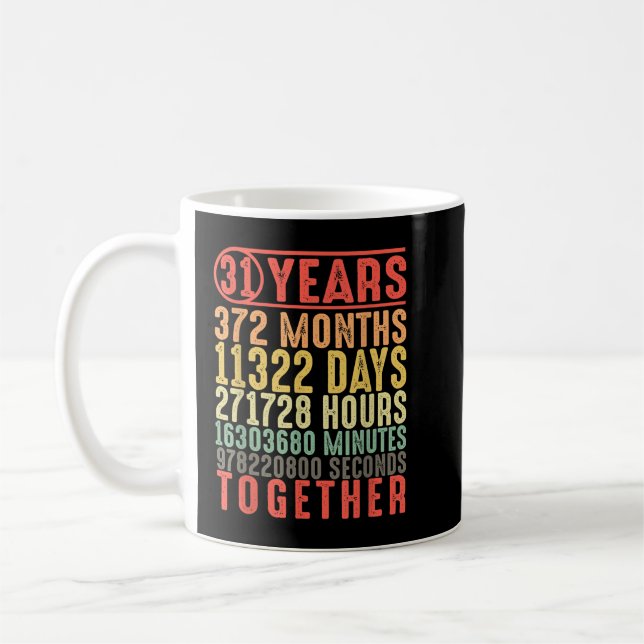 Mug 31 Année 31e anniversaire de Mariage Cadeaux pour  (Gauche)