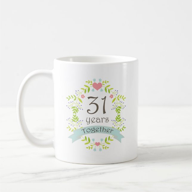 Mug 31ème Boisson de souvenir d'anniversaire (Gauche)