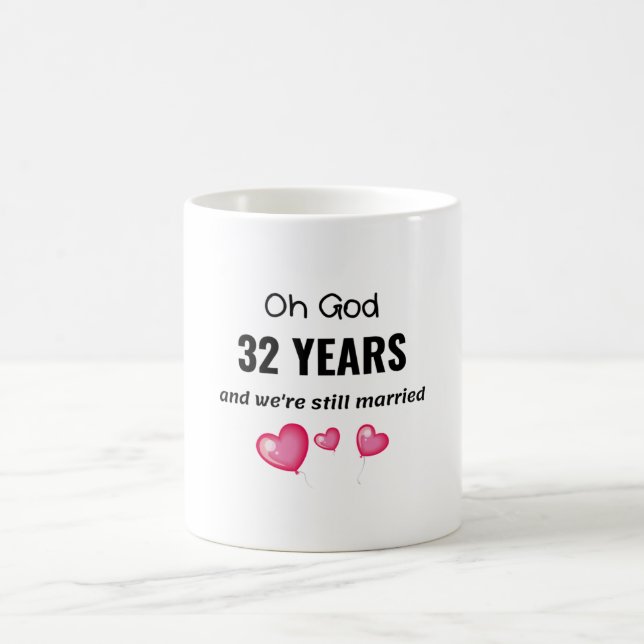 Mug 32e anniversaire de Mariage Dons amusants pour Lui (Centre)