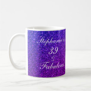 Mug 39 Et Fabuleux Anniversaire rose violet Parties sc