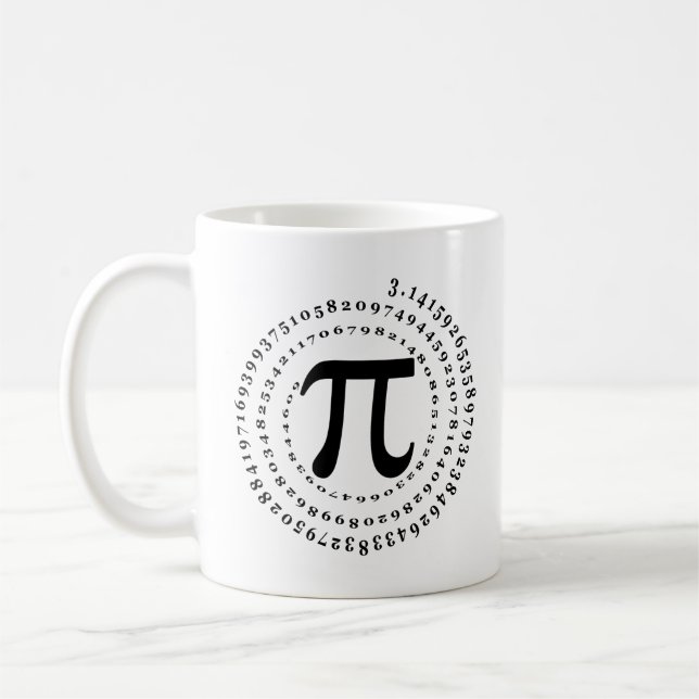 Mug 3.14 Numéro spiral Math Science Pi Day (Gauche)