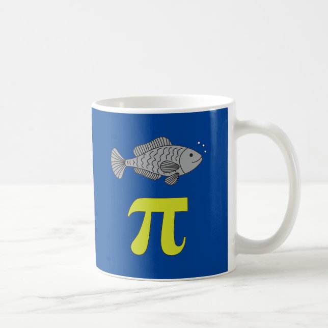 Mug 3.14 Poisson Pie Pi Pun Drôle Math Plaisanterie (Droite)