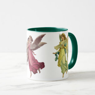 Mug 3 Anges Victoriennes Différents, Noël Vintage