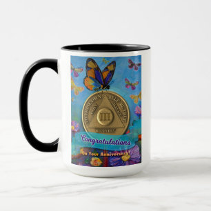 Mug 3 ans NOM PERSONNALISÉ AA Papillons Fleurs