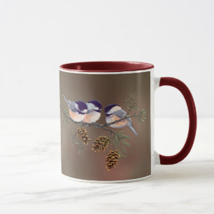 Mug 3 CHICKADEES et CÔNES par SHARON SHARPE