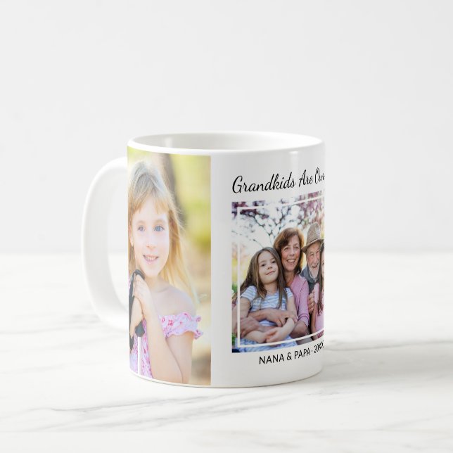 Mug 3 Collage de photos Les petits-enfants sont notre  (Devant gauche)