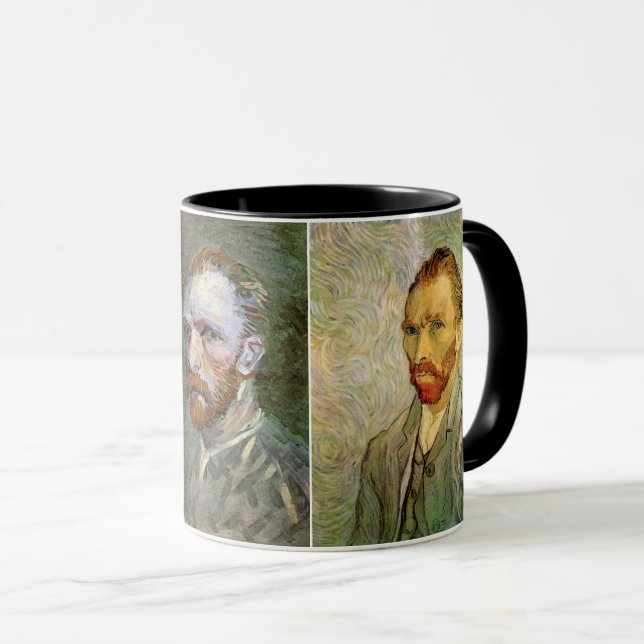 Mug 3 différentes peintures de portraits de Van Gogh (Devant droit)