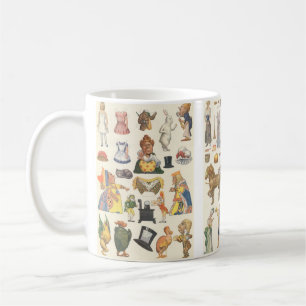 Mug 3 Différentes scènes de poupées en papier victorie