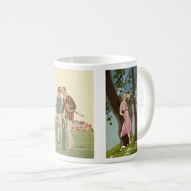 Mug 3 Différents jeunes mariés romantiques Art déco vi (Devant droit)