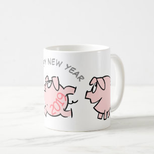 Mug 3 Drôle Drôle Dessin Illustration Cochon Année 201