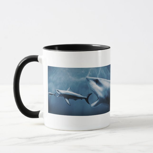 Mug 3 grands requins blancs (carcharias de (Gauche)