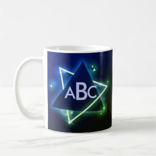 Mug 3 LETTRE MONOGRAPHIQUE INITIALE Bleu ET ESPACE VER