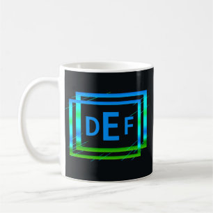 Mug 3 LETTRE MONOGRAPHIQUE INITIALE Bleu Vert Géométri