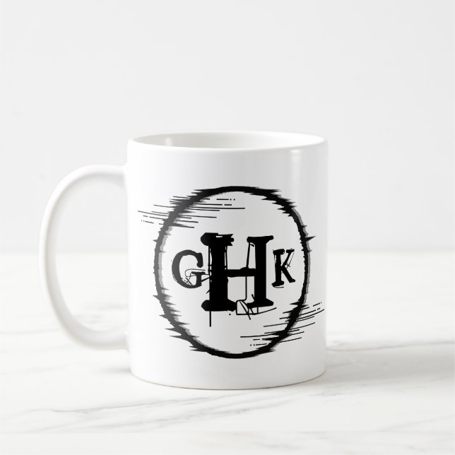 Mug 3 LETTRE MONOGRAPHIQUE INITIALE Cercle Distorti (Gauche)