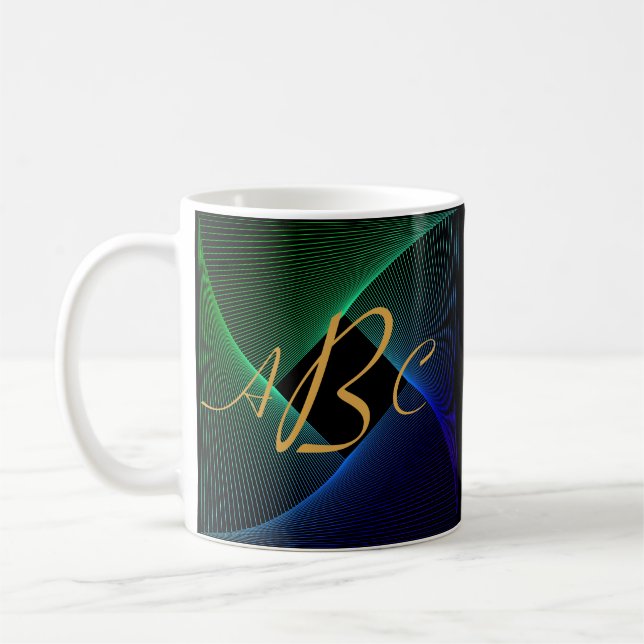 MUG 3 LETTRE MONOGRAPHIQUE INITIALE LIGNE VERRE BLANC (Gauche)