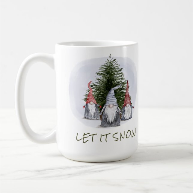 Mug 3 lutins de Noël Laissez neige  (Gauche)