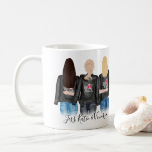 Mug 3 meilleurs amis Blonde Brunette Amitié BFF