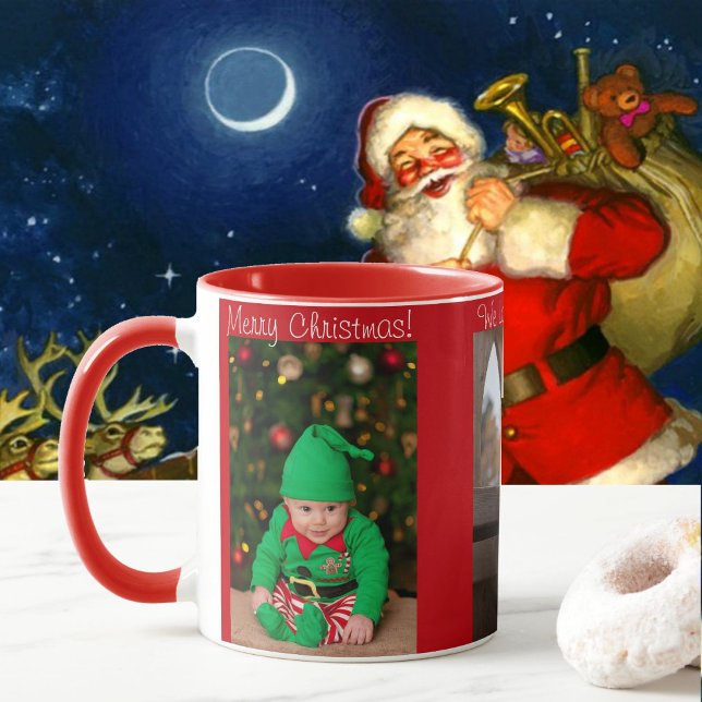 Mug 3 Photo Joyeux Noël avec Noms des enfants Cadeau (Créateur téléchargé)