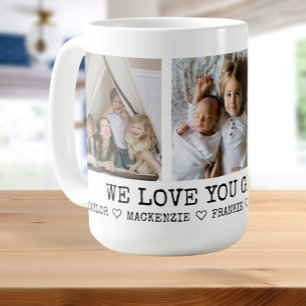 Mug 3 Photo personnalisée et amour Coeur Texte détaill
