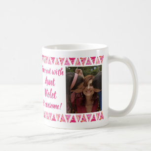 Mug 3 photos et texte personnalisés - Bordures aquarel