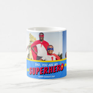 Mug 3 Photos Mignon Super-héros de style BD pour la Fê
