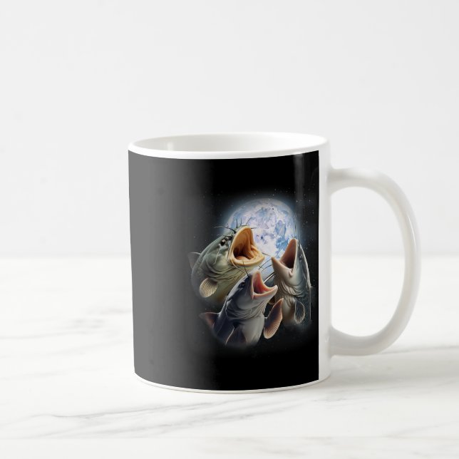 Mug 3 poissons-chats hurlements à la lune drôle de pêc (Droite)