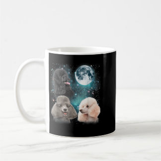 Mug 3 Tête de Caniche Hurleur Lune Drôles Cadeaux Pour