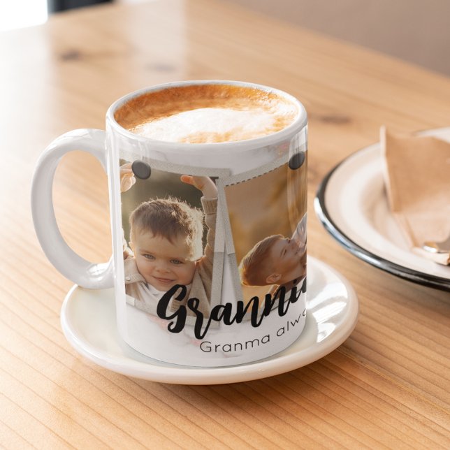 Mug 3 Trois Photo Moderne Élégant Collage Famille Amou (Créateur téléchargé)