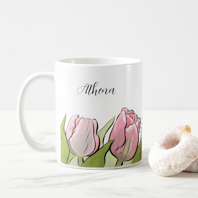 Mug 3 Tulipes personnalisées (Avec donut)