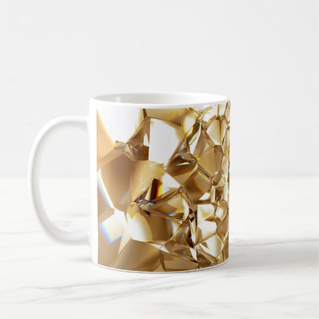 Mug 3D abstraite texture or cristal. (Gauche)