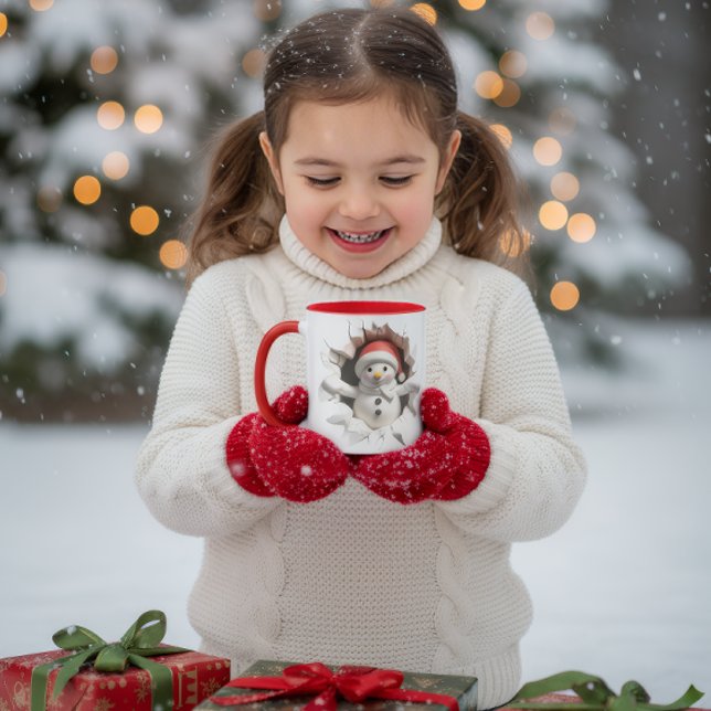 Mug 3D Bonhomme de Neige Mignon (Créateur téléchargé)