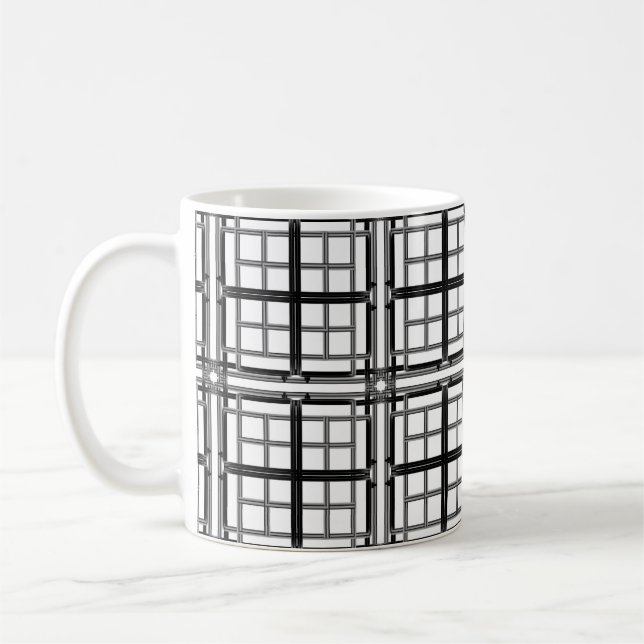 Mug 3D grey geometric abstract pattern background.3d b (Gauche)