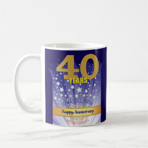 Mug 40 ans CUSTOM Recovery Anniversaire Bold Numeral