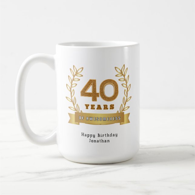 Mug 40 ans de convivialité - Customisé (Gauche)
