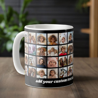 Mug 40 Collage de photos - 4 lignes 10 colonnes - Nom 