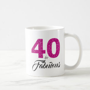 Mug 40 et anniversaire de parties scintillantes roses