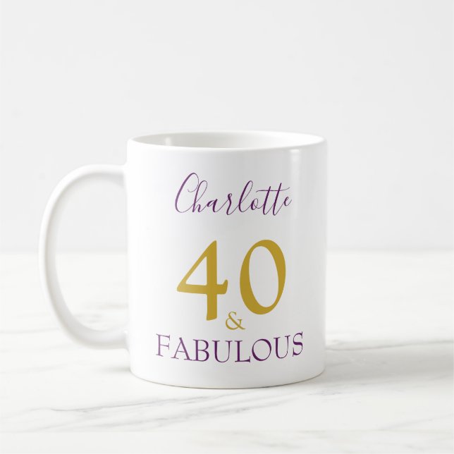 Mug 40 et fabuleux Elégant 40e anniversaire Personnali (Gauche)