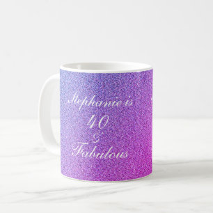 Mug 40 Et Fabulous Anniversaire Pink Blush Ombre Parti