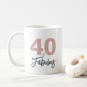 Mug 40 et Fabulous Parties scintillant rose 40e annive