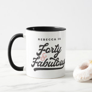 Mug 40 & fabuleux anniversaire rétro script vintage
